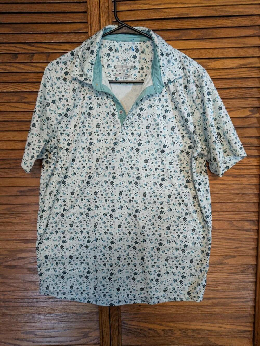 Swannies Men's Golf Polo Floral Pattern Size Medium